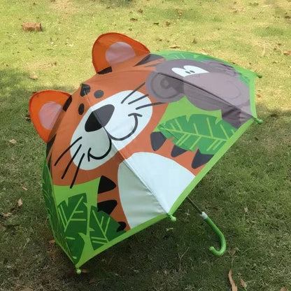 Lightweight Kids Umbrella with Rainbow Canopy and Manual Push Operation