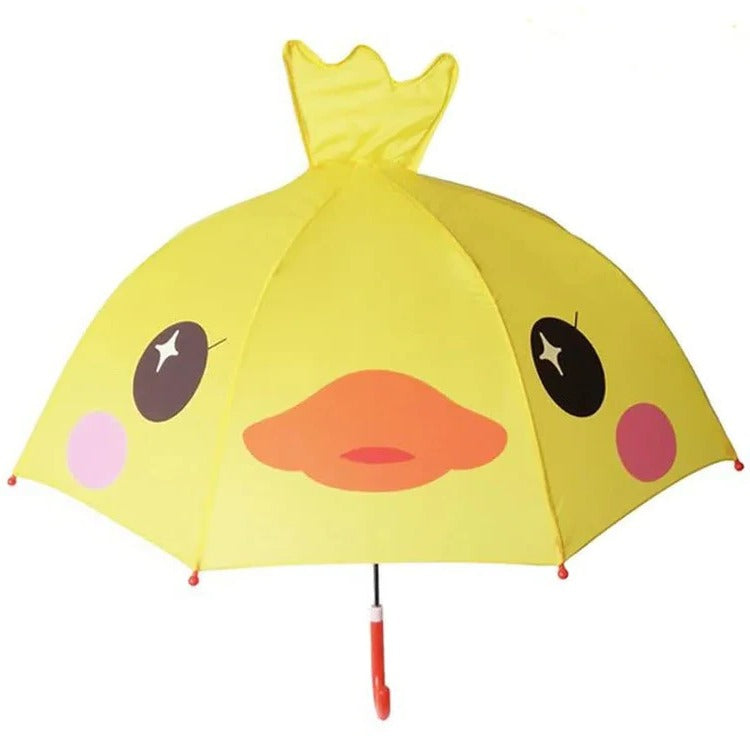 Lightweight Kids Umbrella with Rainbow Canopy and Manual Push Operation