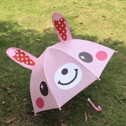 Lightweight Kids Umbrella with Rainbow Canopy and Manual Push Operation