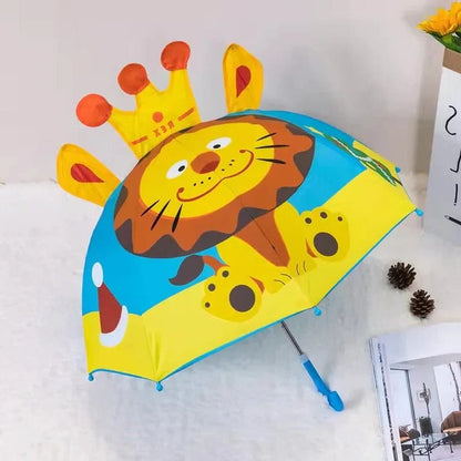 Lightweight Kids Umbrella with Rainbow Canopy and Manual Push Operation