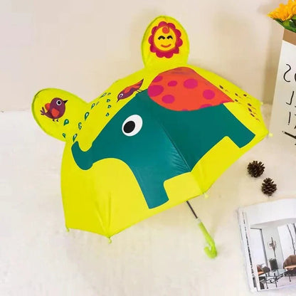 Lightweight Kids Umbrella with Rainbow Canopy and Manual Push Operation