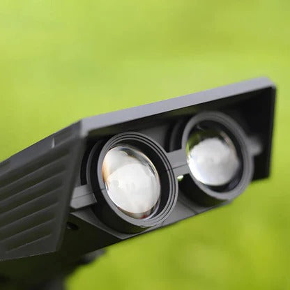 Outdoor Solar Spotlight with Adjustable Zoom Lens and RGB Color Modes