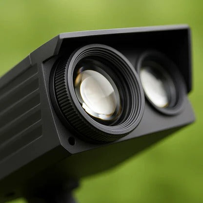 Outdoor Solar Spotlight with Adjustable Zoom Lens and RGB Color Modes