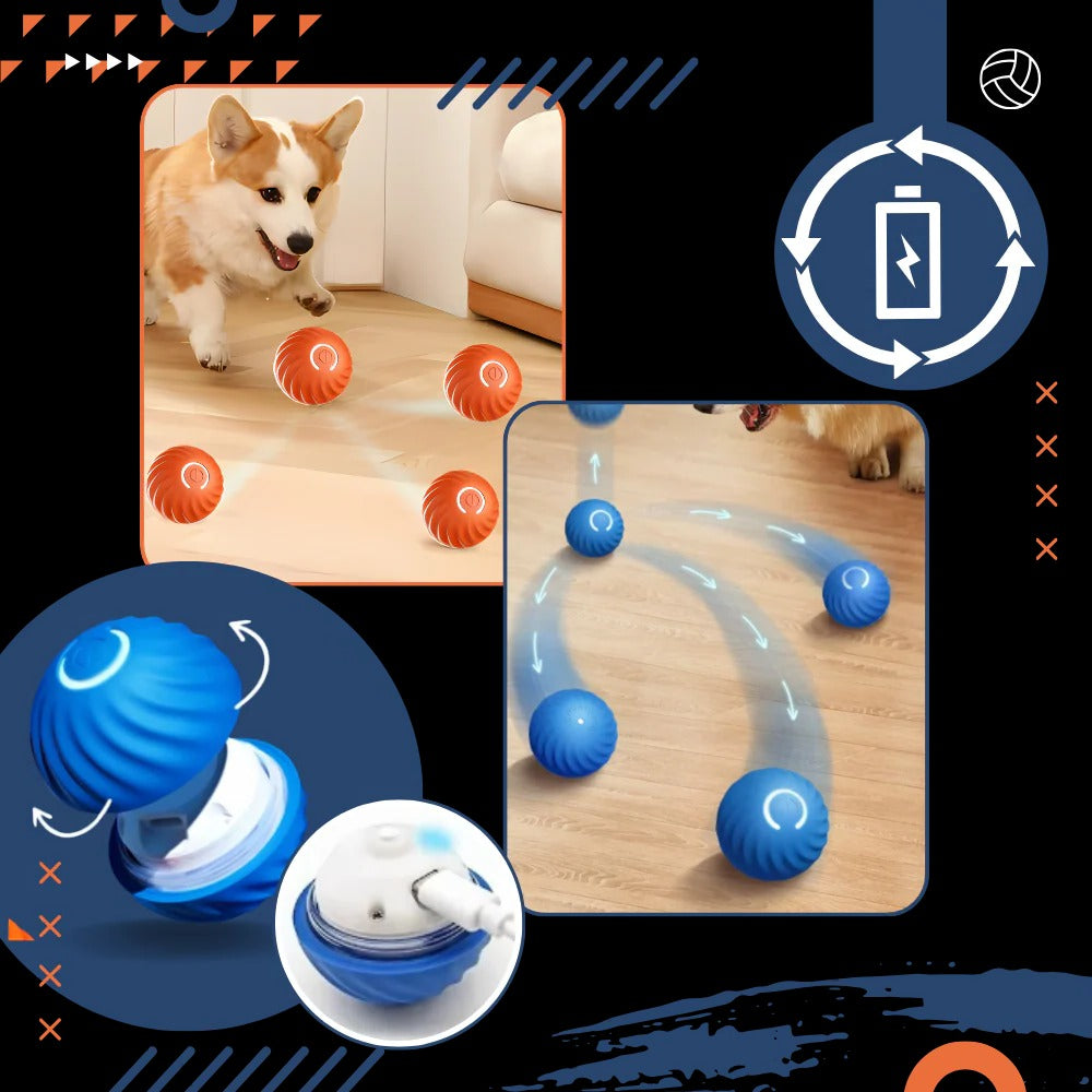 Self-Rolling Dog Ball with Automatic Obstacle Avoidance and Rechargeable Battery