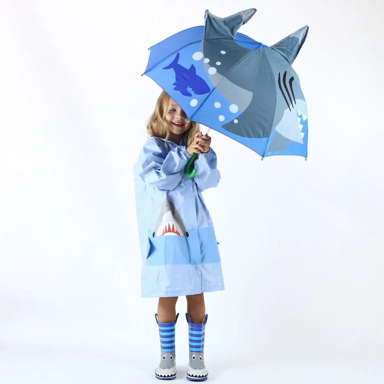 Lightweight Kids Umbrella with Rainbow Canopy and Manual Push Operation