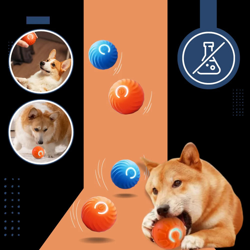Self-Rolling Dog Ball with Automatic Obstacle Avoidance and Rechargeable Battery