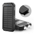 Portable Solar Power Bank with Dual Output Charging and LED Flashlights, Waterproof
