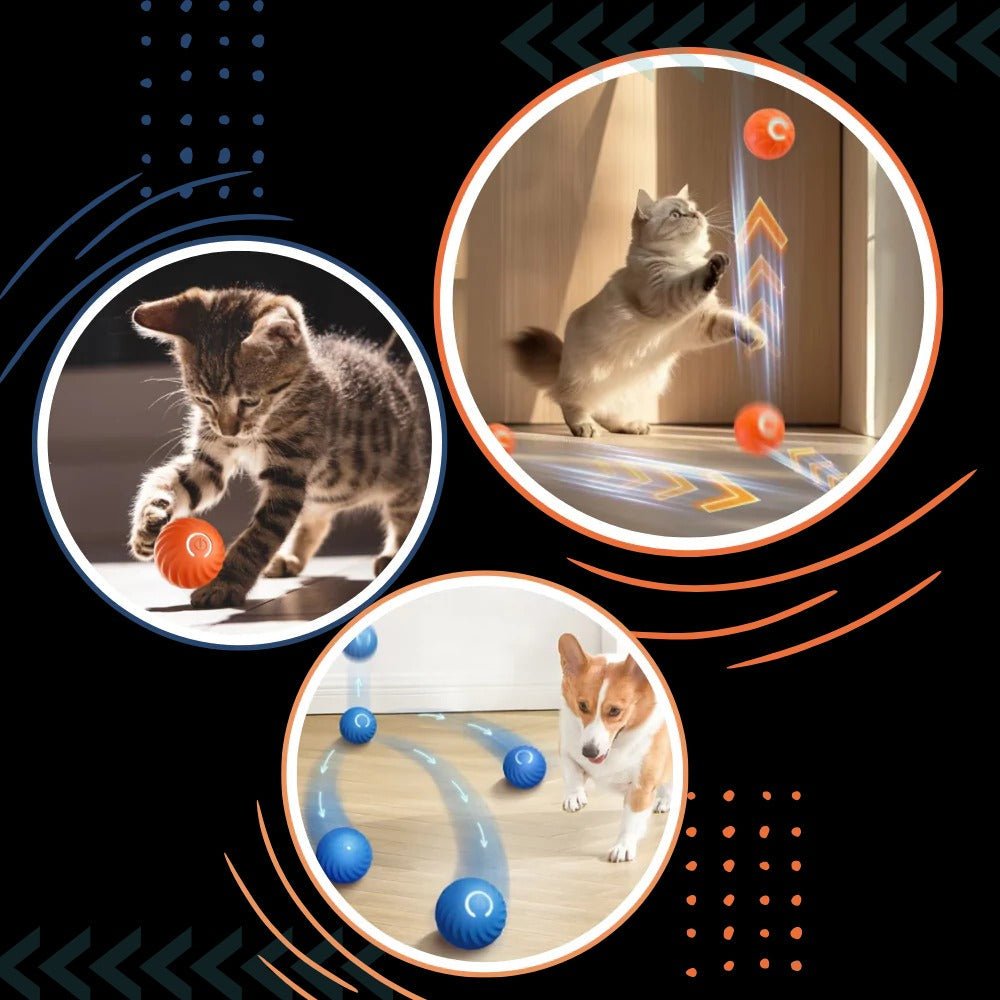 Self-Rolling Dog Ball with Automatic Obstacle Avoidance and Rechargeable Battery