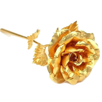 Preserved Real Rose with 24K Gold Coating and Gift Box, 11-12 Inches