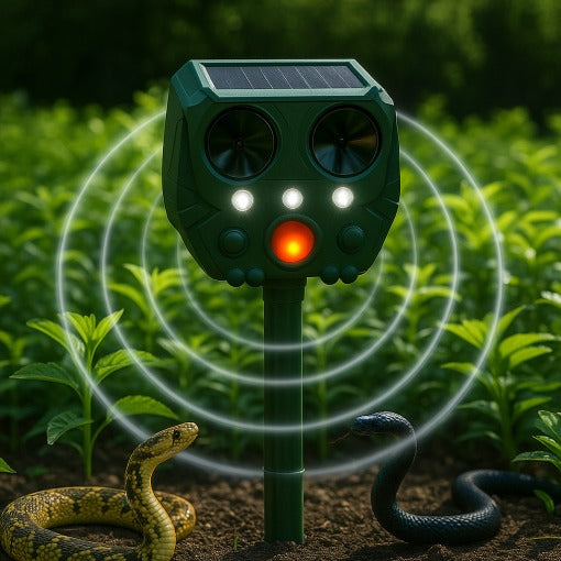 Motion-Activated Snake Repeller with Solar Power and Ultrasonic Sound, 30ft Range