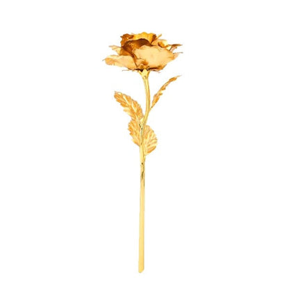 Preserved Real Rose with 24K Gold Coating and Gift Box, 11-12 Inches