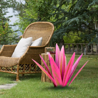 Metal Agave Plant with Rust Finish and Weather Resistant Coating