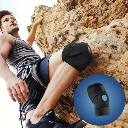 Adjustable Knee Brace with Compression and Side Stabilizers for Injury Recovery