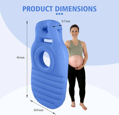 Inflatable Stomach Sleeping Pillow for Pregnancy with Center Belly Cutout and Dual Air Chambers