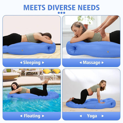 Inflatable Stomach Sleeping Pillow for Pregnancy with Center Belly Cutout and Dual Air Chambers