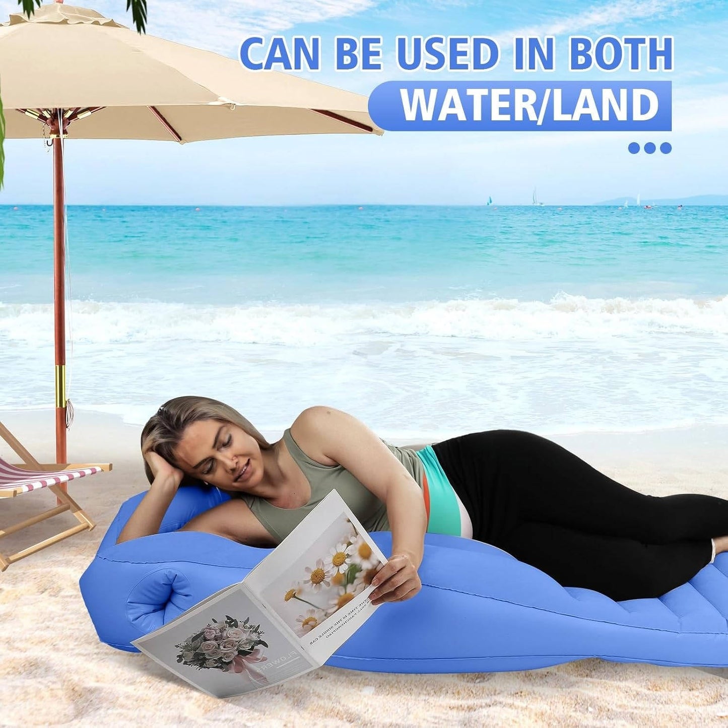 Inflatable Stomach Sleeping Pillow for Pregnancy with Center Belly Cutout and Dual Air Chambers