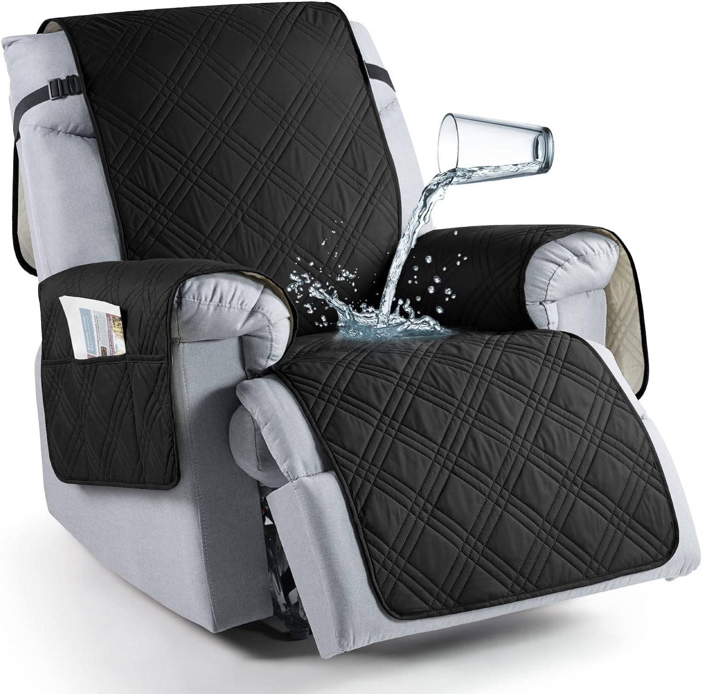 Recliner Cover with Waterproof Protection and Pet Hair Resistance, Machine Washable