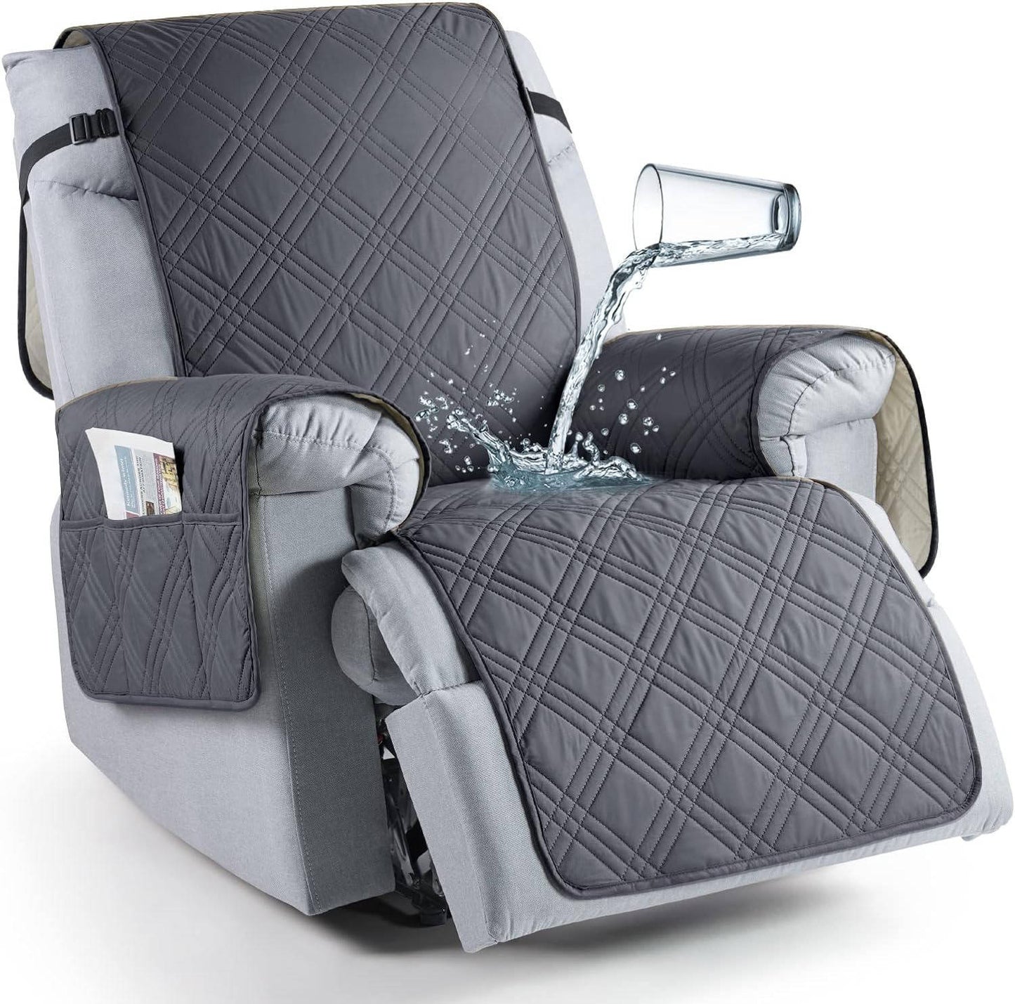 Recliner Cover with Waterproof Protection and Pet Hair Resistance, Machine Washable
