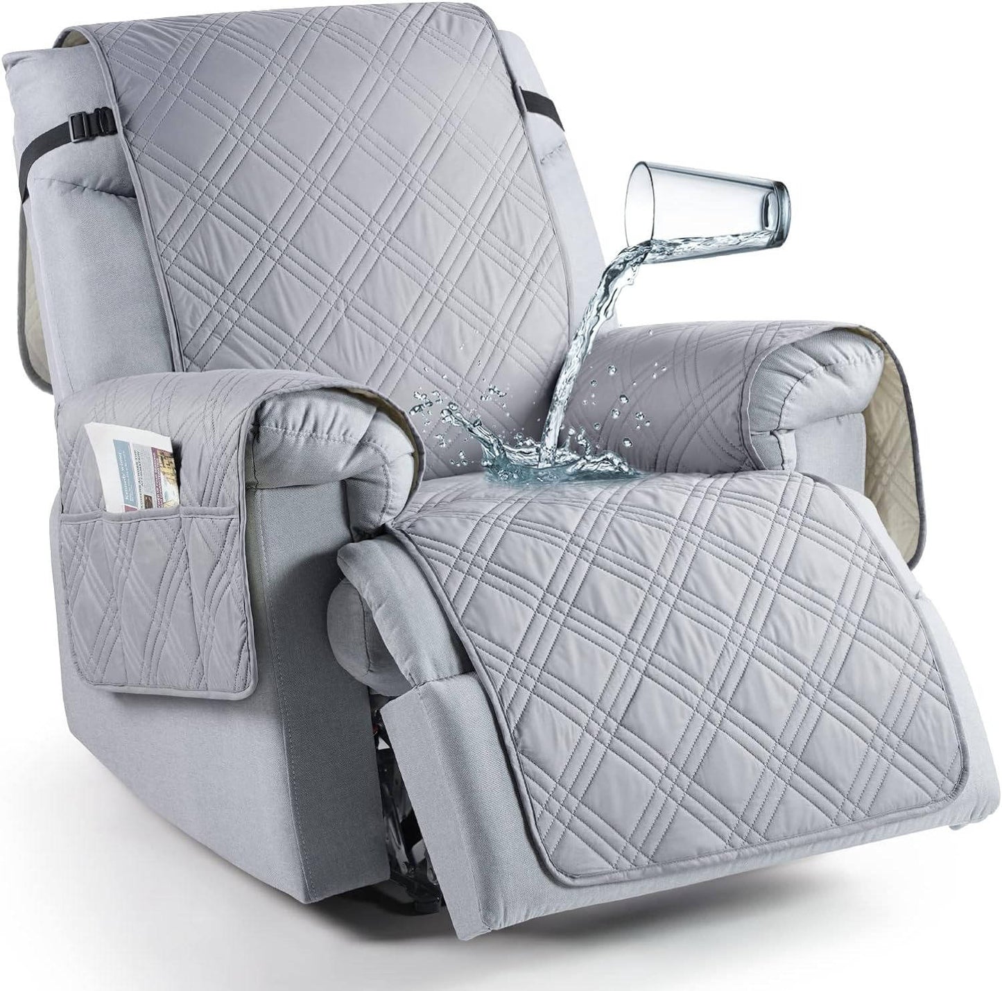 Recliner Cover with Waterproof Protection and Pet Hair Resistance, Machine Washable