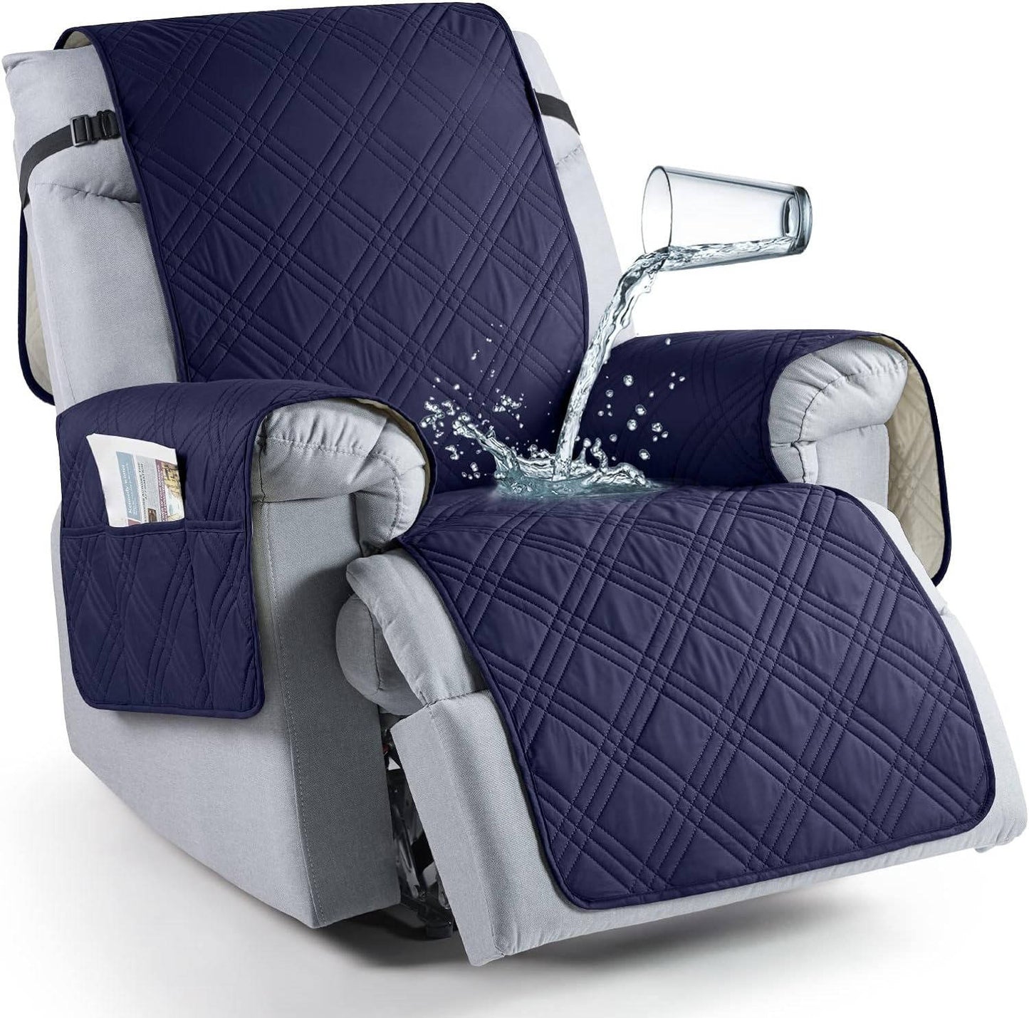 Recliner Cover with Waterproof Protection and Pet Hair Resistance, Machine Washable