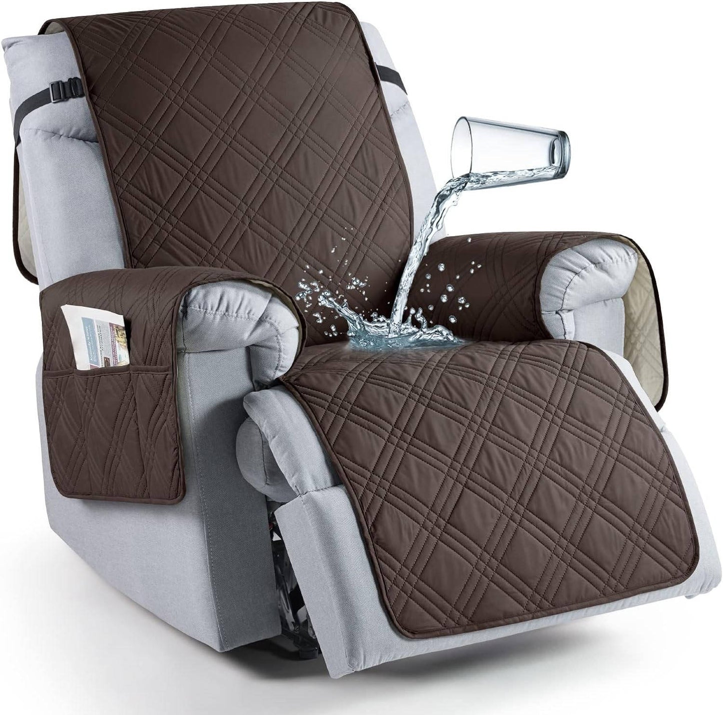 Recliner Cover with Waterproof Protection and Pet Hair Resistance, Machine Washable
