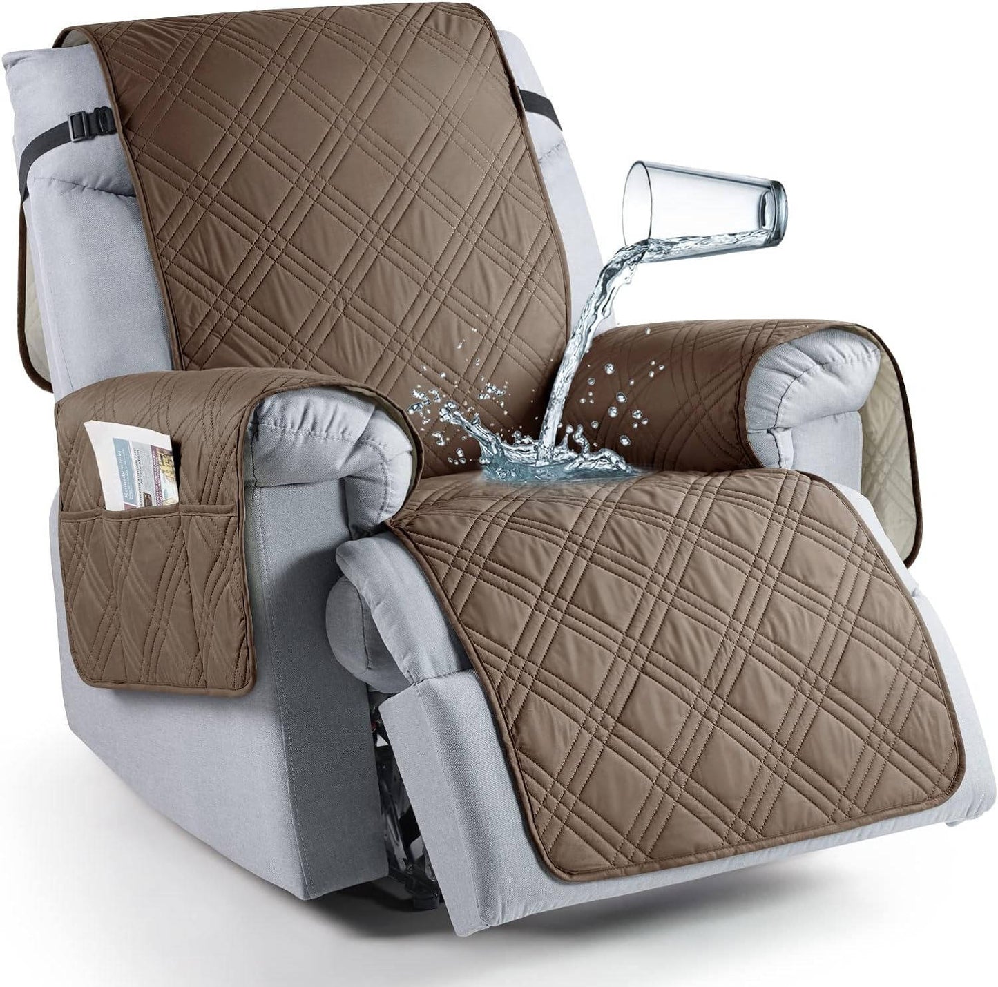 Recliner Cover with Waterproof Protection and Pet Hair Resistance, Machine Washable