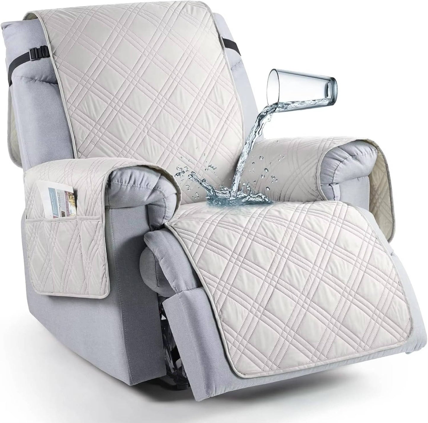 Recliner Cover with Waterproof Protection and Pet Hair Resistance, Machine Washable