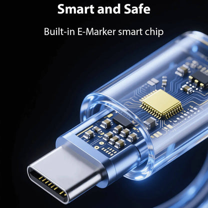 Self-Coiling Magnetic Charging Cable with Braided Protection and Interchangeable Tips