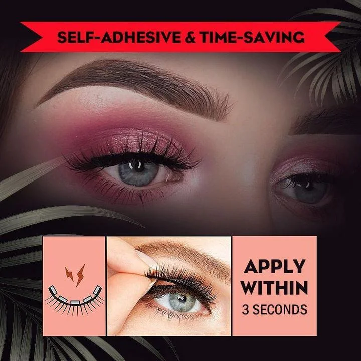 Self-Adhesive Eyelashes with Natural Fiber Curl and Replacement Strips