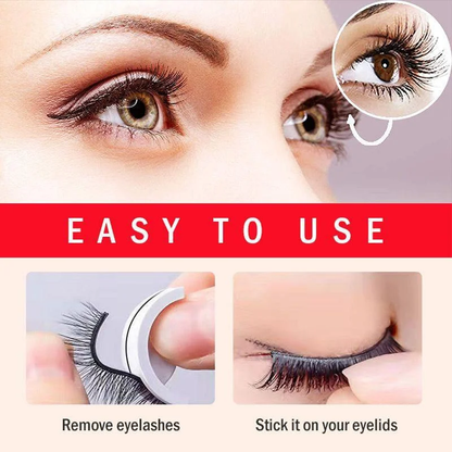 Self-Adhesive Eyelashes with Natural Fiber Curl and Replacement Strips
