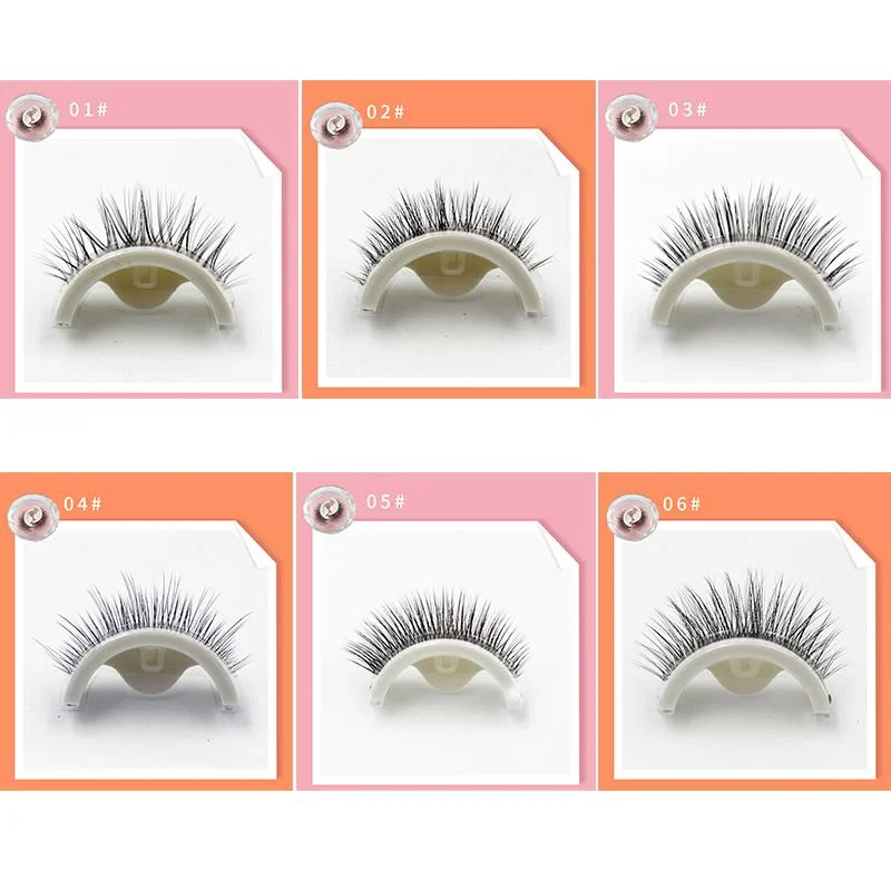 Self-Adhesive Eyelashes with Natural Fiber Curl and Replacement Strips
