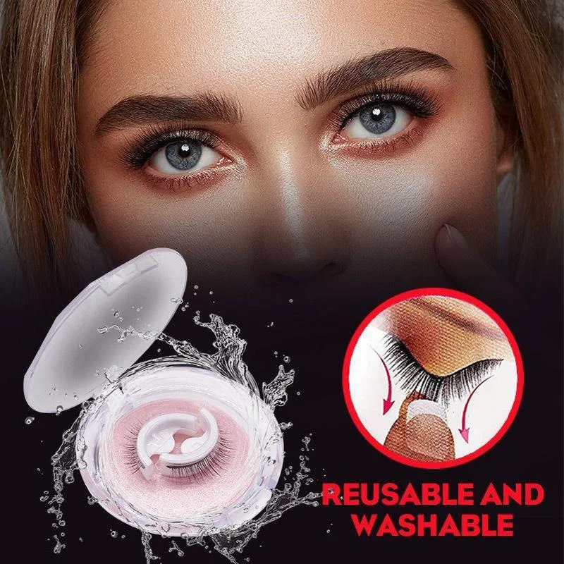 Self-Adhesive Eyelashes with Natural Fiber Curl and Replacement Strips
