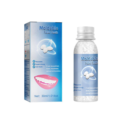 Moldable Tooth Repair Kit with Heat Activated Polymer Beads and Custom Molding