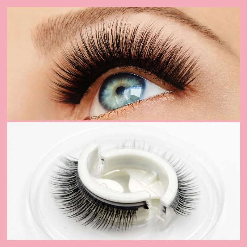Self-Adhesive Eyelashes with Natural Fiber Curl and Replacement Strips