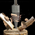Wood Splitting Drill Bit with Threaded Design and High Carbon Steel, 3 Handle Adapters