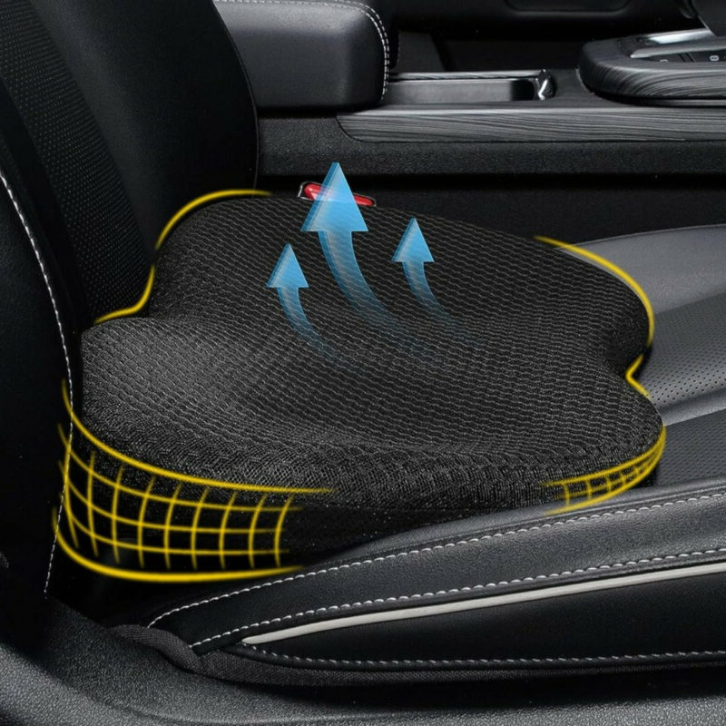 Memory Foam Car Seat Cushion with 3.5 Inch Height Boost and Breathable Cover