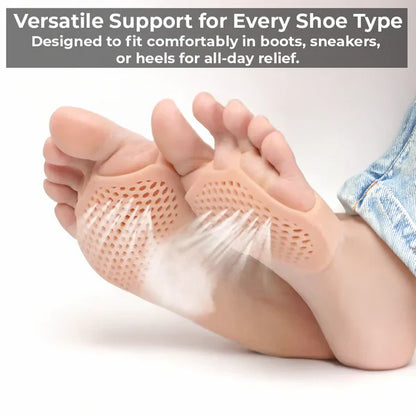 Gel Metatarsal Pads with Ventilation Pores and Non-Adhesive Design, Washable