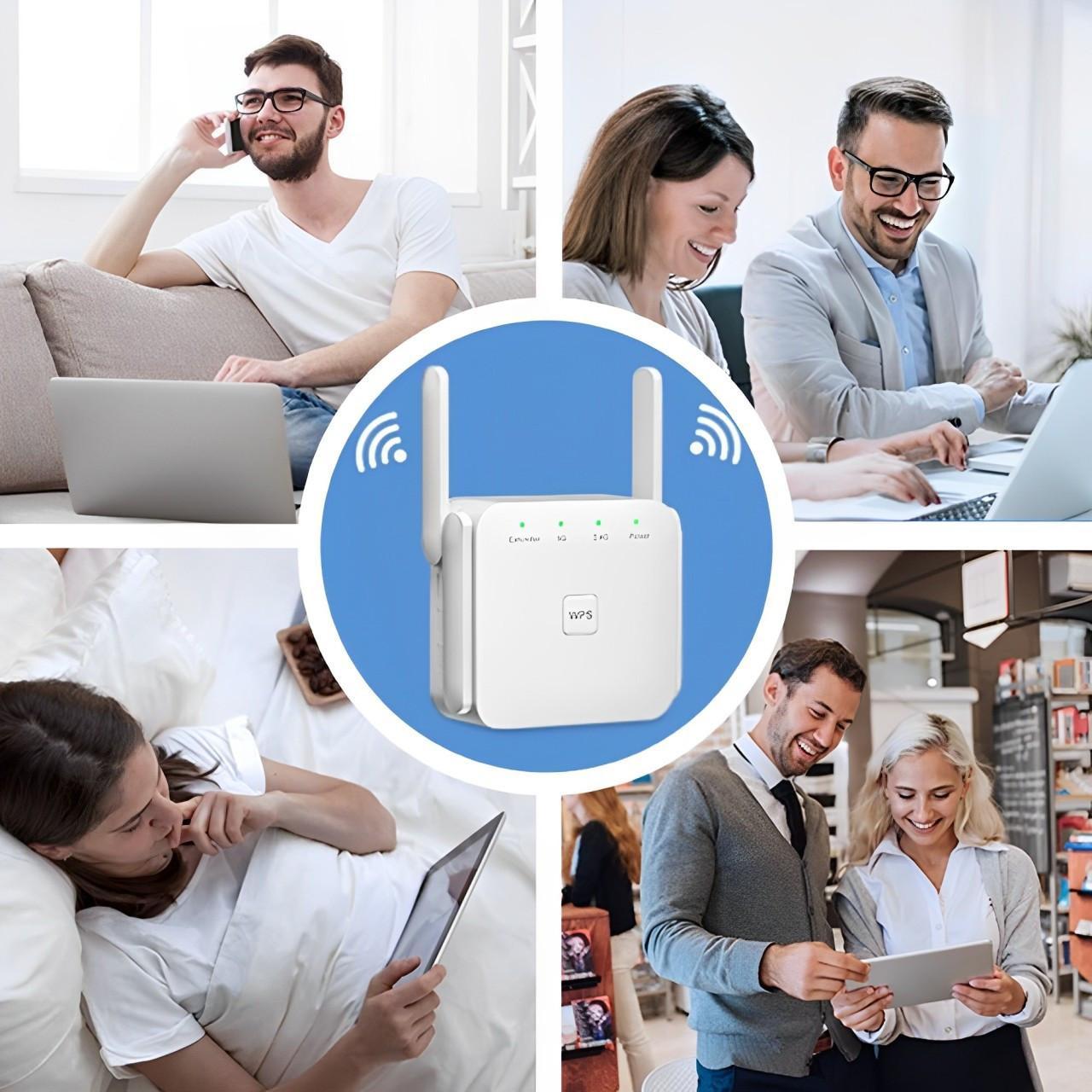 WiFi Signal Repeater with Wall Penetrating Antenna and Multi-Device Support