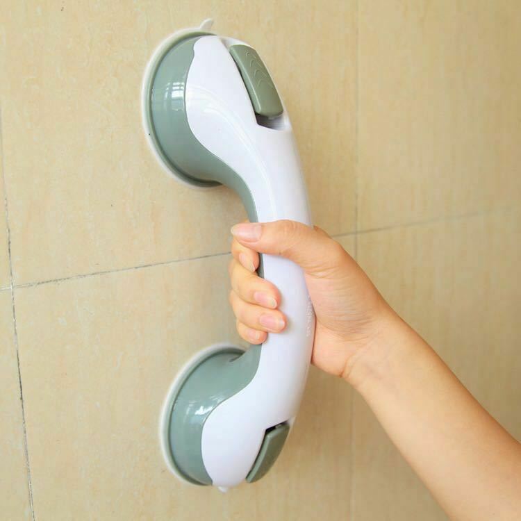 Suction Cup Grab Bar with Dual Pressure Locks and Textured Handle, 300lb Capacity