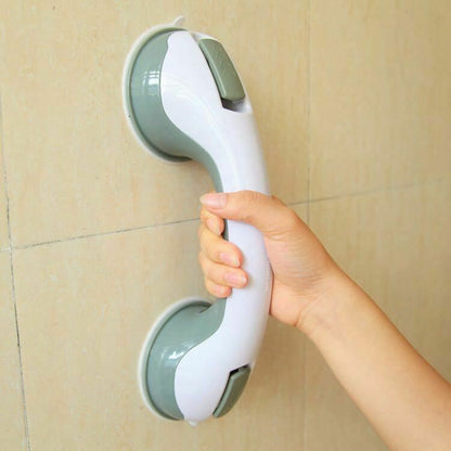 Suction Cup Grab Bar with Dual Pressure Locks and Textured Handle, 300lb Capacity