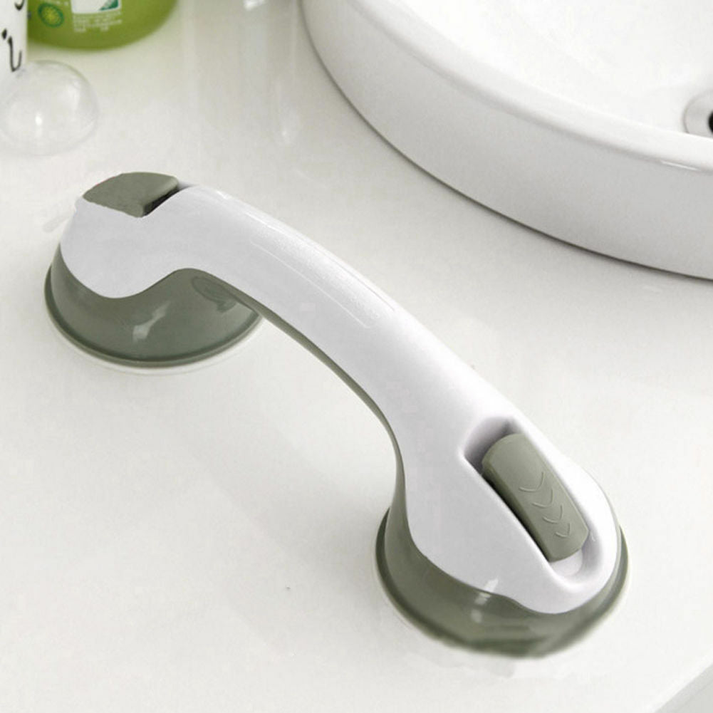 Suction Cup Grab Bar with Dual Pressure Locks and Textured Handle, 300lb Capacity