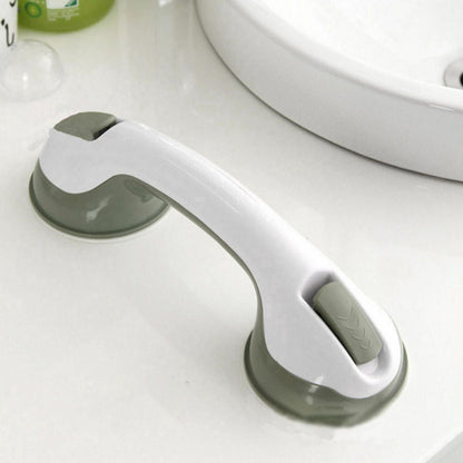 Suction Cup Grab Bar with Dual Pressure Locks and Textured Handle, 300lb Capacity