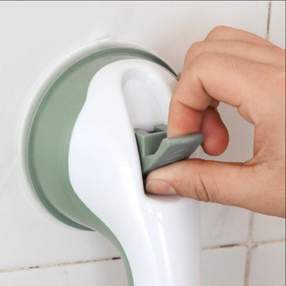 Suction Cup Grab Bar with Dual Pressure Locks and Textured Handle, 300lb Capacity