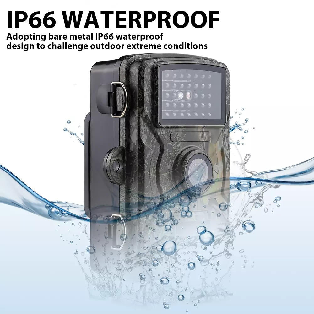 Wildlife Camera with 16MP Photos and Infrared Night Vision, 1080P HD Video