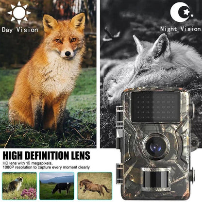 Wildlife Camera with 16MP Photos and Infrared Night Vision, 1080P HD Video