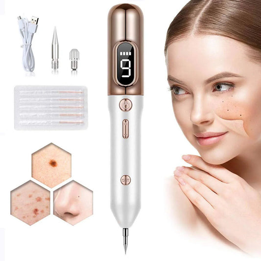 Handheld Plasma Pen with Dual Needle System and 9 Intensity Levels for Skin Tags