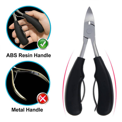 Heavy Duty Nail Clippers with Carbon Steel Blade and Integrated File, Dual Set