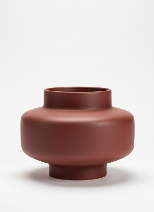 Wide Mouth Low Profile Decorative Vase